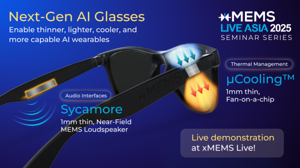 玖玖配资网 MEMS 扬声器 + MEMS 微风扇, xMEMS 介绍 AI 智能眼镜原型机