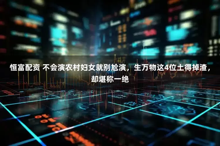 恒富配资 不会演农村妇女就别尬演，生万物这4位土得掉渣，却堪称一绝